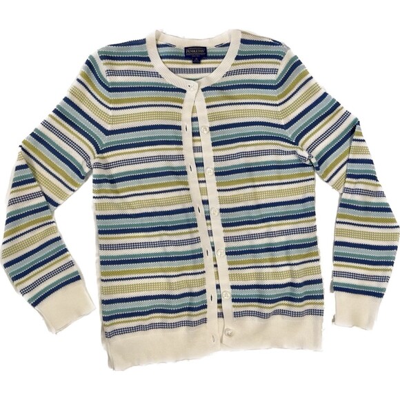 Pendleton | Petite Striped Cotton Blend Sweater | Petite Medium - Picture 1 of 5